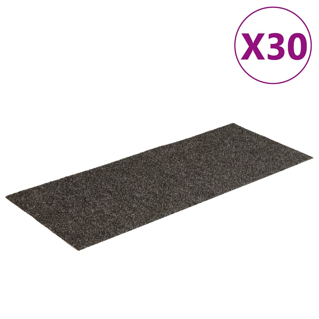 Tappetini per scale autoadesivi Vidaxx 30 pezzi 60x25 cm antracite rettangolari