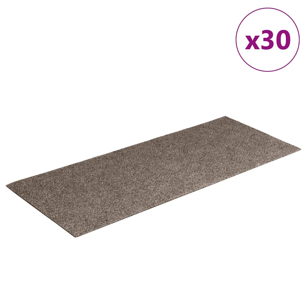 Vidaxx alfombras de escalera autoadhesivas 30 piezas 60x25 cm beige rectangular