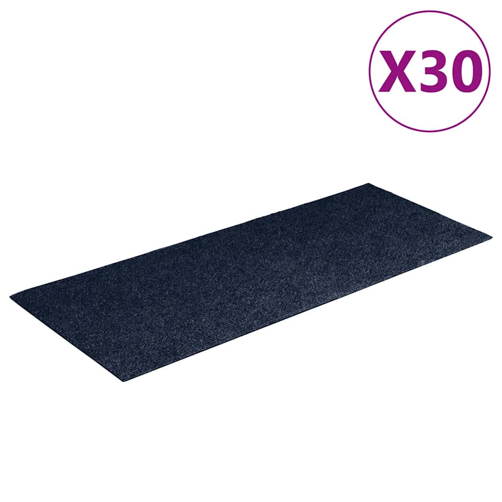Vidaxx alfombras de escalera autoadhesivas 30 piezas 60x25 cm azul marino rectangular