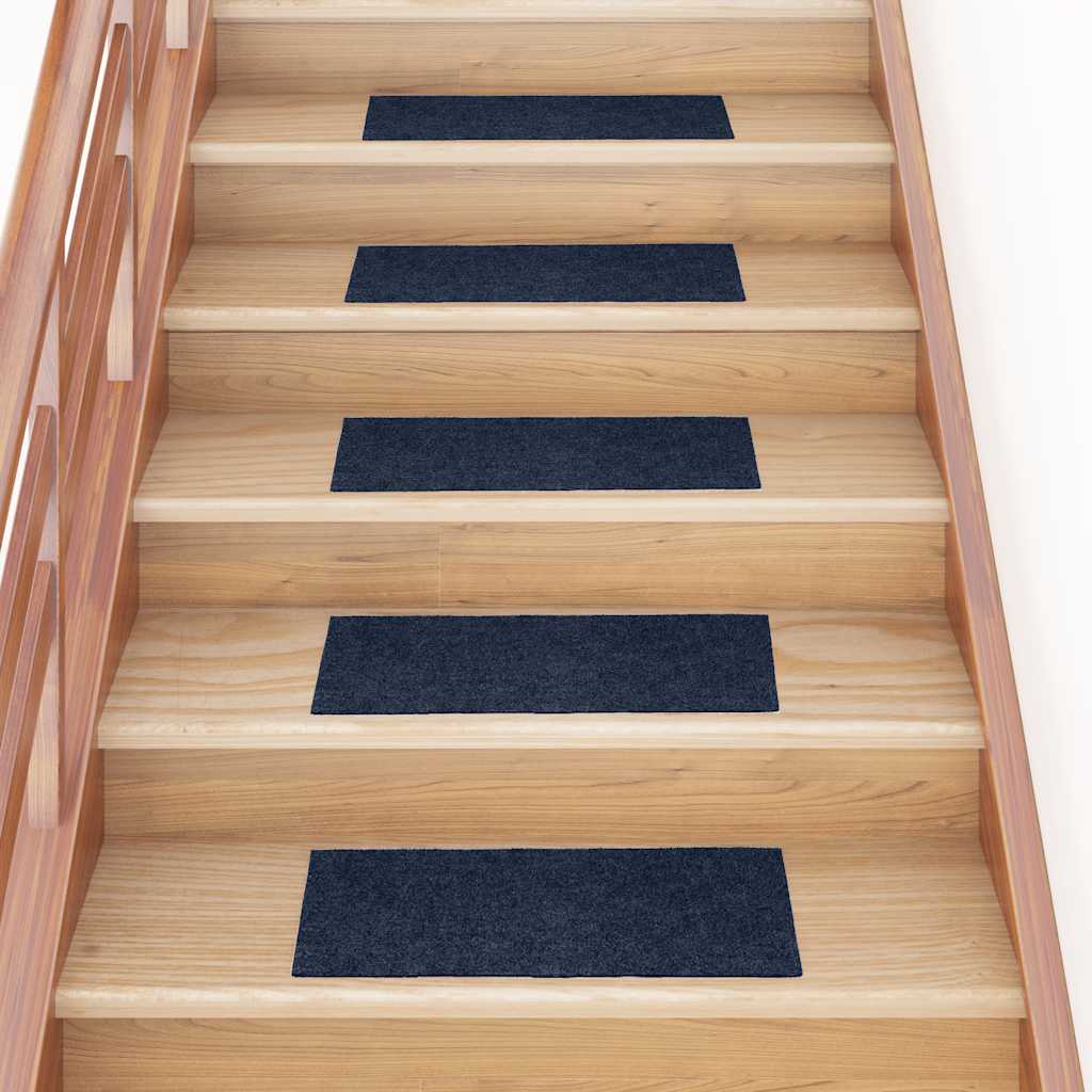 Vidaxx alfombras de escalera autoadhesivas 30 piezas 60x25 cm azul marino rectangular