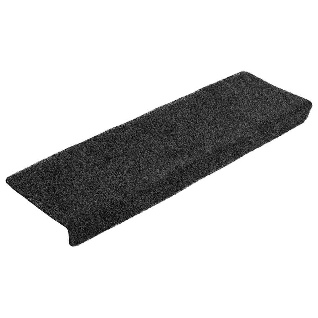 VidaXL Tappetini per scale autoadesivi 20 pezzi 65x21x4 cm bordo rettangolare grigio
