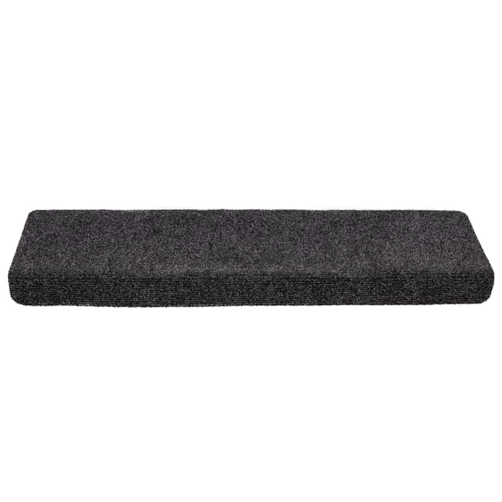 VidaXL tapetes para escaleras autoadhesivos 20 piezas 65x21x4 cm borde rectangular gris