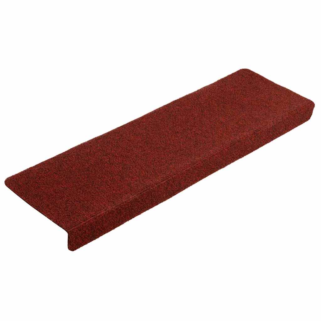VidaXL Tappetini per scale autoadesivi 20 pezzi 65x21x4 cm bordo rettangolare rosso bordeaux