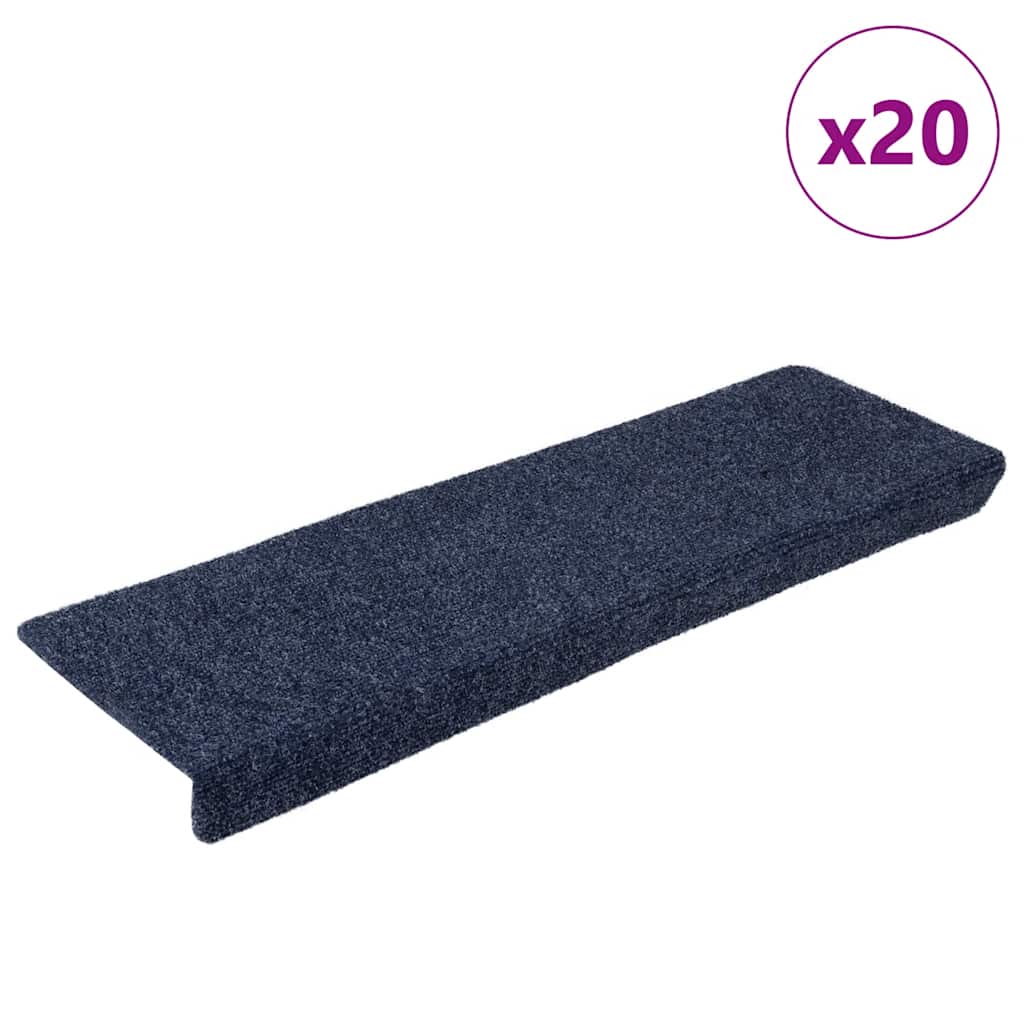 VidaXL tapetes para escaleras autoadhesivos 20 piezas 65x21x4 cm antracita borde rectangular