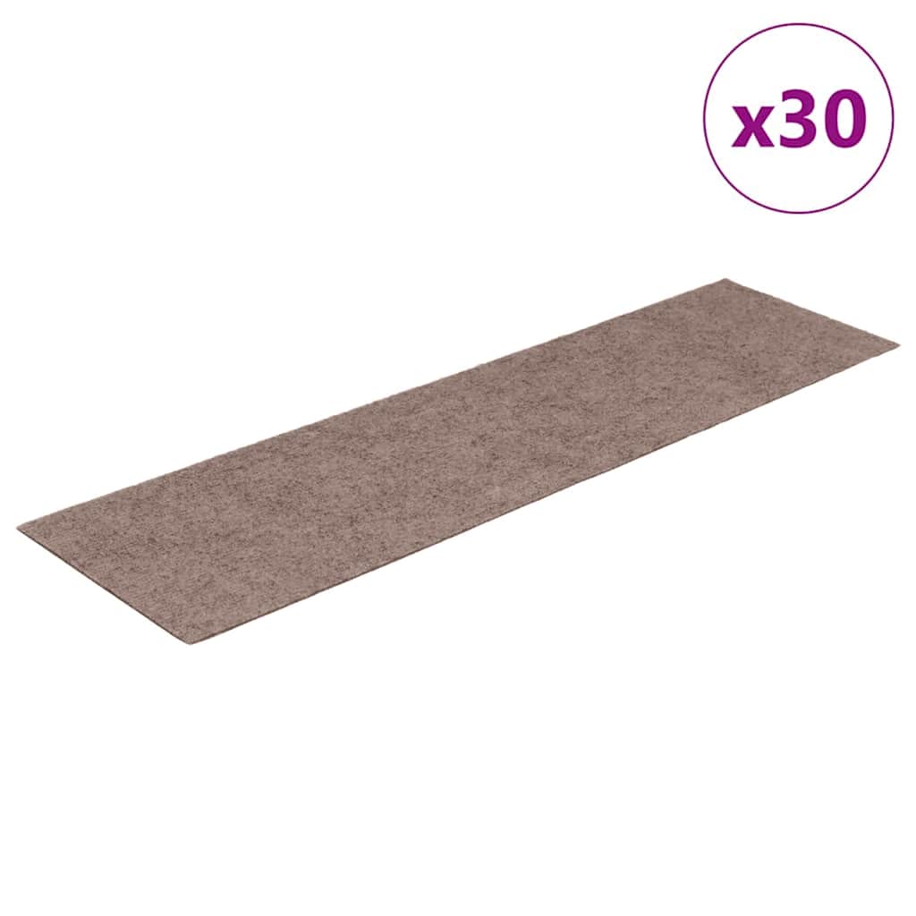 Vidaxx alfombras de escalera autoadhesivas 30 piezas 76x20 cm marrón claro rectangular