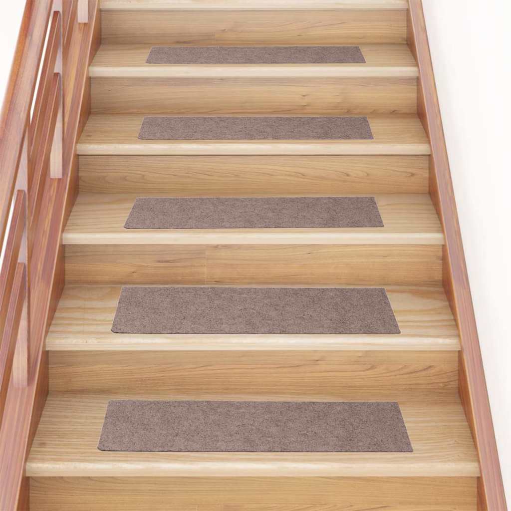 Vidaxx alfombras de escalera autoadhesivas 30 piezas 76x20 cm marrón claro rectangular