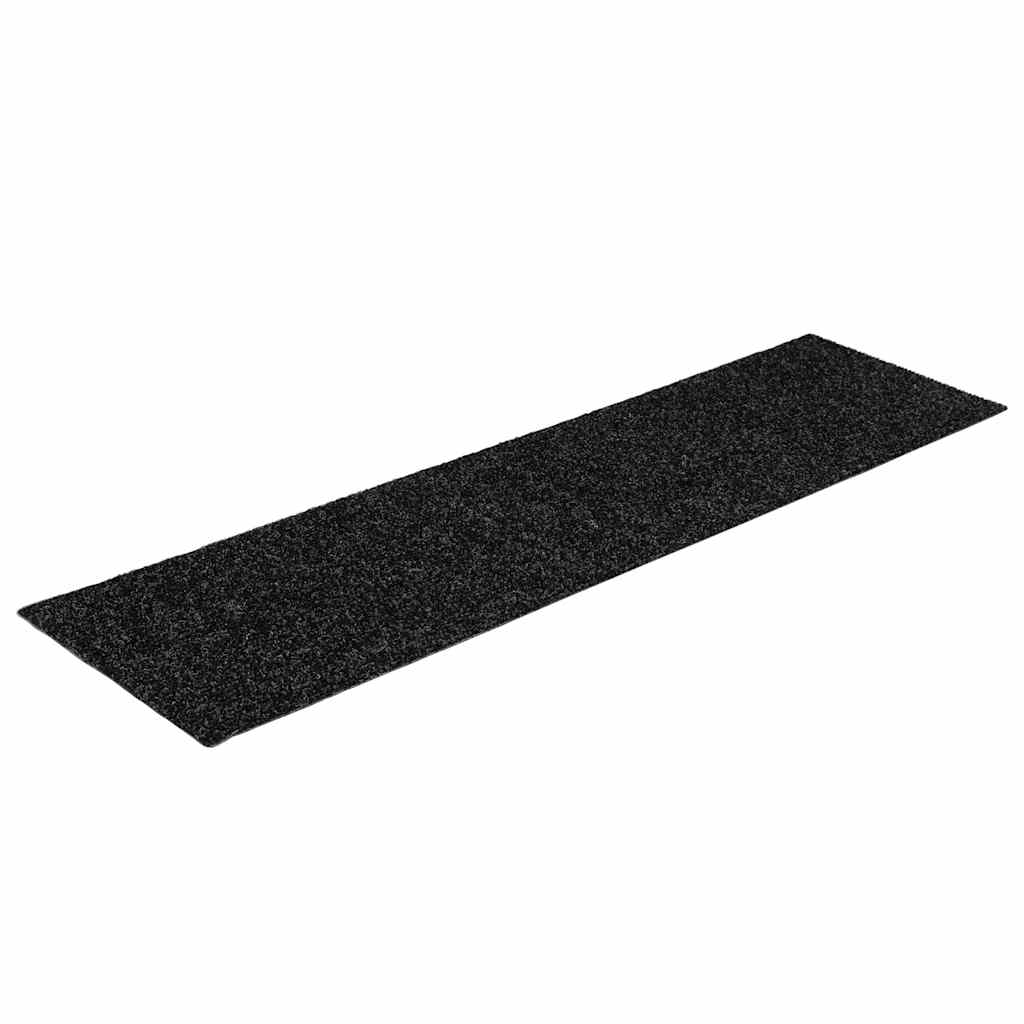 Vidaxx alfombras de escalera autoadhesivas 30 piezas 76x20 cm negro rectangular