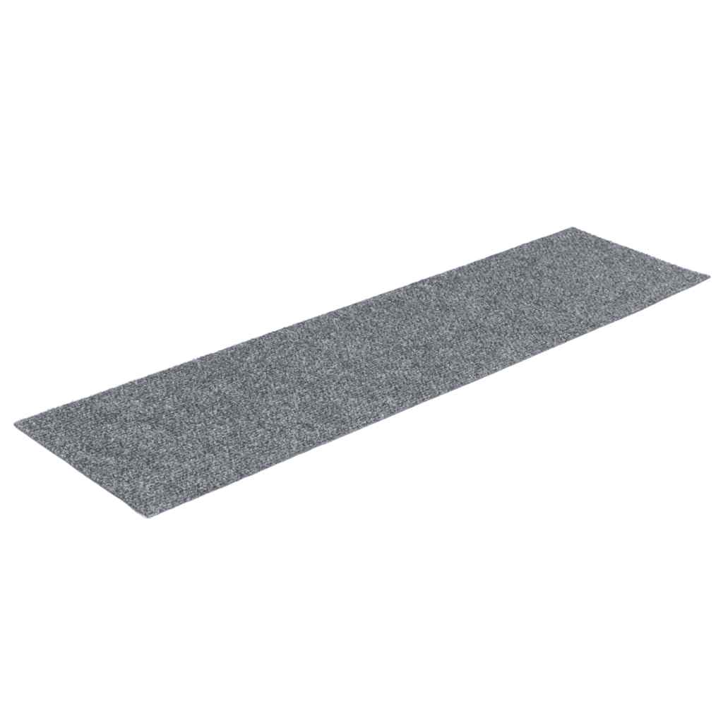 Vidaxx tapetes para escaleras autoadhesivos 30 piezas 76x20 cm gris claro rectangular