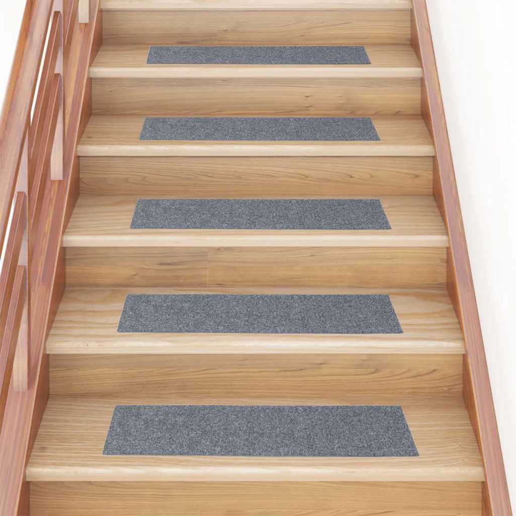 Vidaxx tapetes para escaleras autoadhesivos 30 piezas 76x20 cm gris claro rectangular