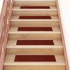 VidaXL tapetes para escaleras autoadhesivos 30 piezas 76x20 cm rojo burdeos rectangular