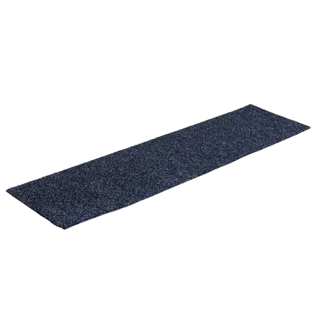 Vidaxx alfombras de escalera autoadhesivas 30 piezas 76x20 cm gris azul rectangular