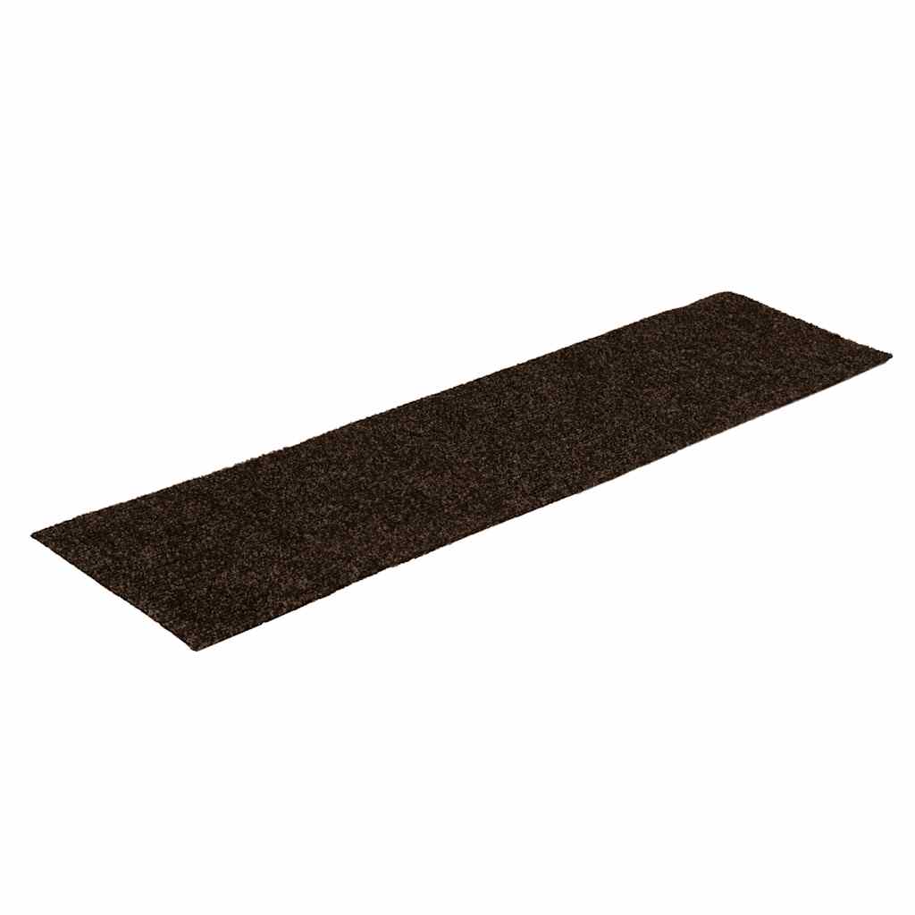 Tappetini per scale autoadesivi Vidaxx 30 pezzi 76x20 cm marrone rettangolare