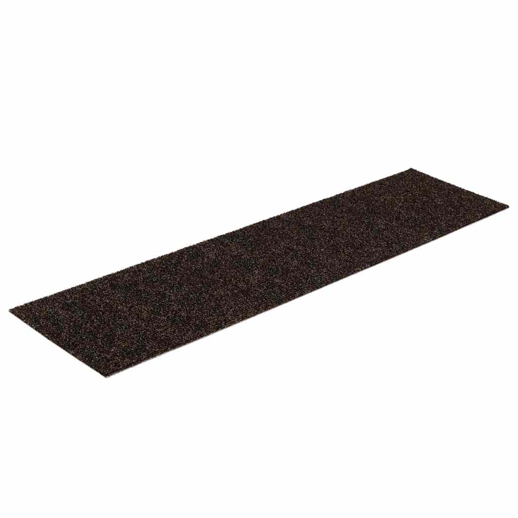 Vidaxx alfombras de escalera autoadhesivas 30 piezas 76x20 cm marrón oscuro rectangular