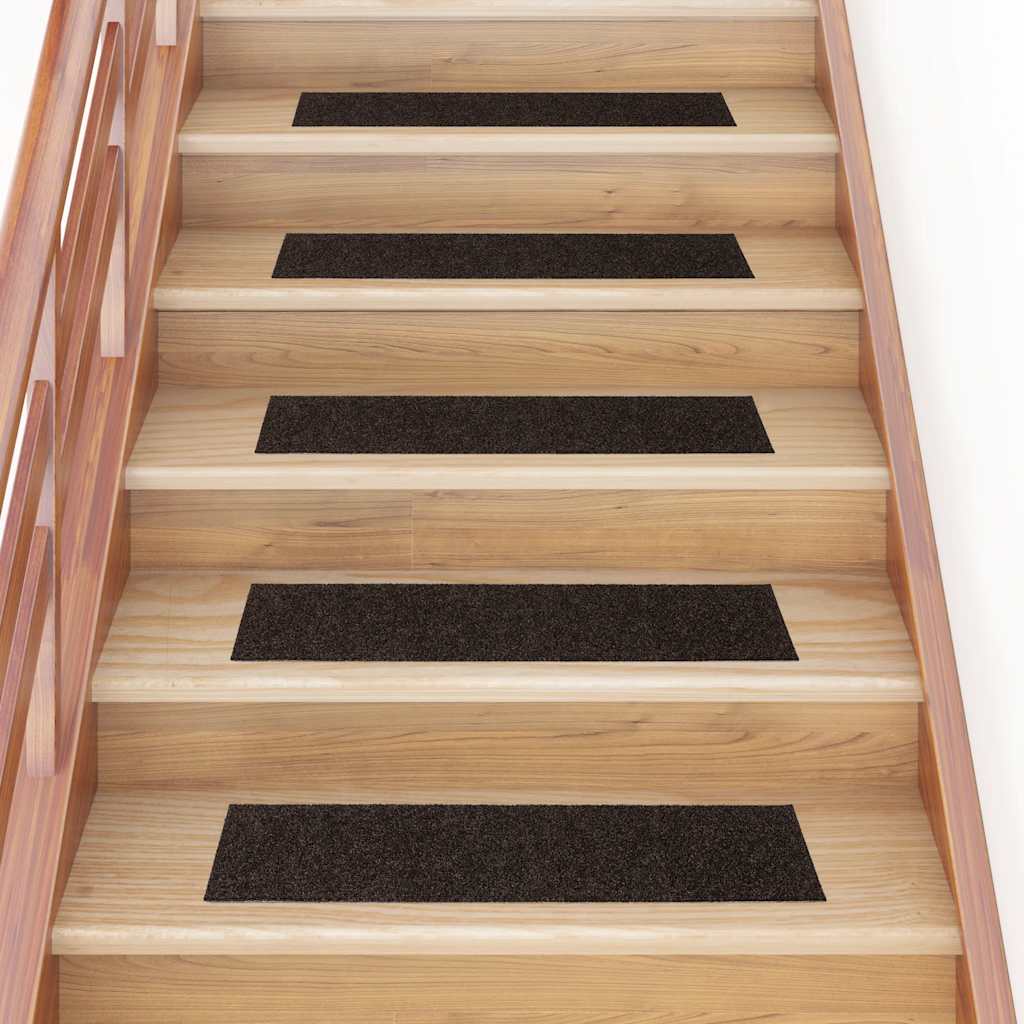 Vidaxx alfombras de escalera autoadhesivas 30 piezas 76x20 cm marrón oscuro rectangular