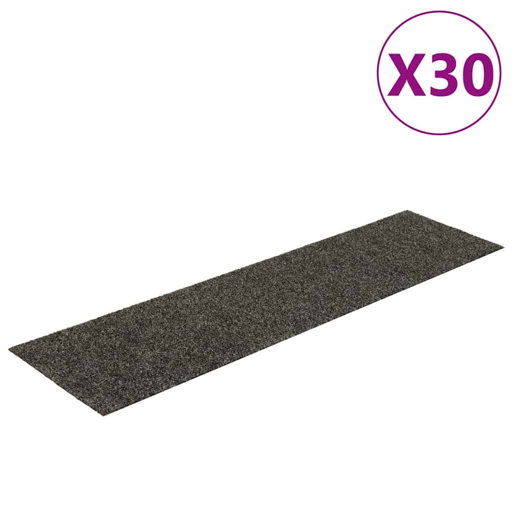 Tappetini per scale autoadesivi Vidaxx 30 pezzi 76x20 cm antracite rettangolari