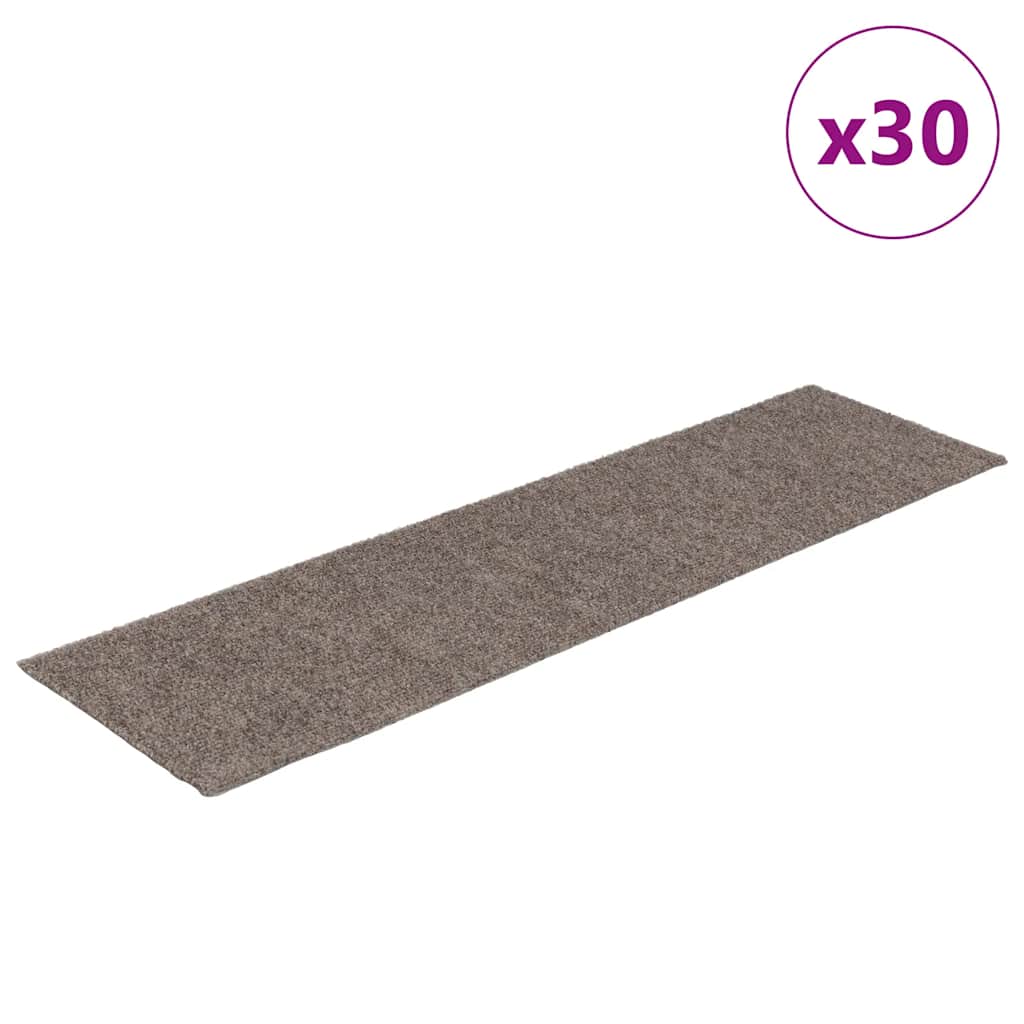 Vidaxx alfombras de escalera autoadhesivas 30 piezas 76x20 cm beige rectangular