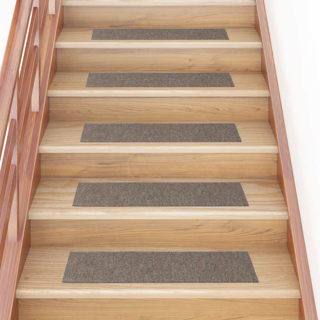 Vidaxx alfombras de escalera autoadhesivas 30 piezas 76x20 cm beige rectangular