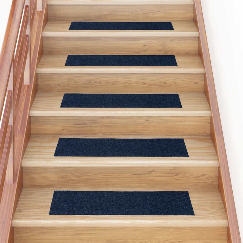 Vidaxx alfombras de escalera autoadhesivas 30 piezas 76x20 cm rectangular azul marino
