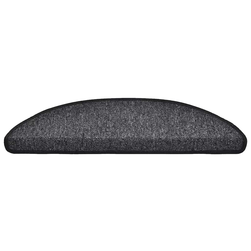 Vidaxx alfombras para escaleras 30uds 56x17x3 cm antracita semicircular