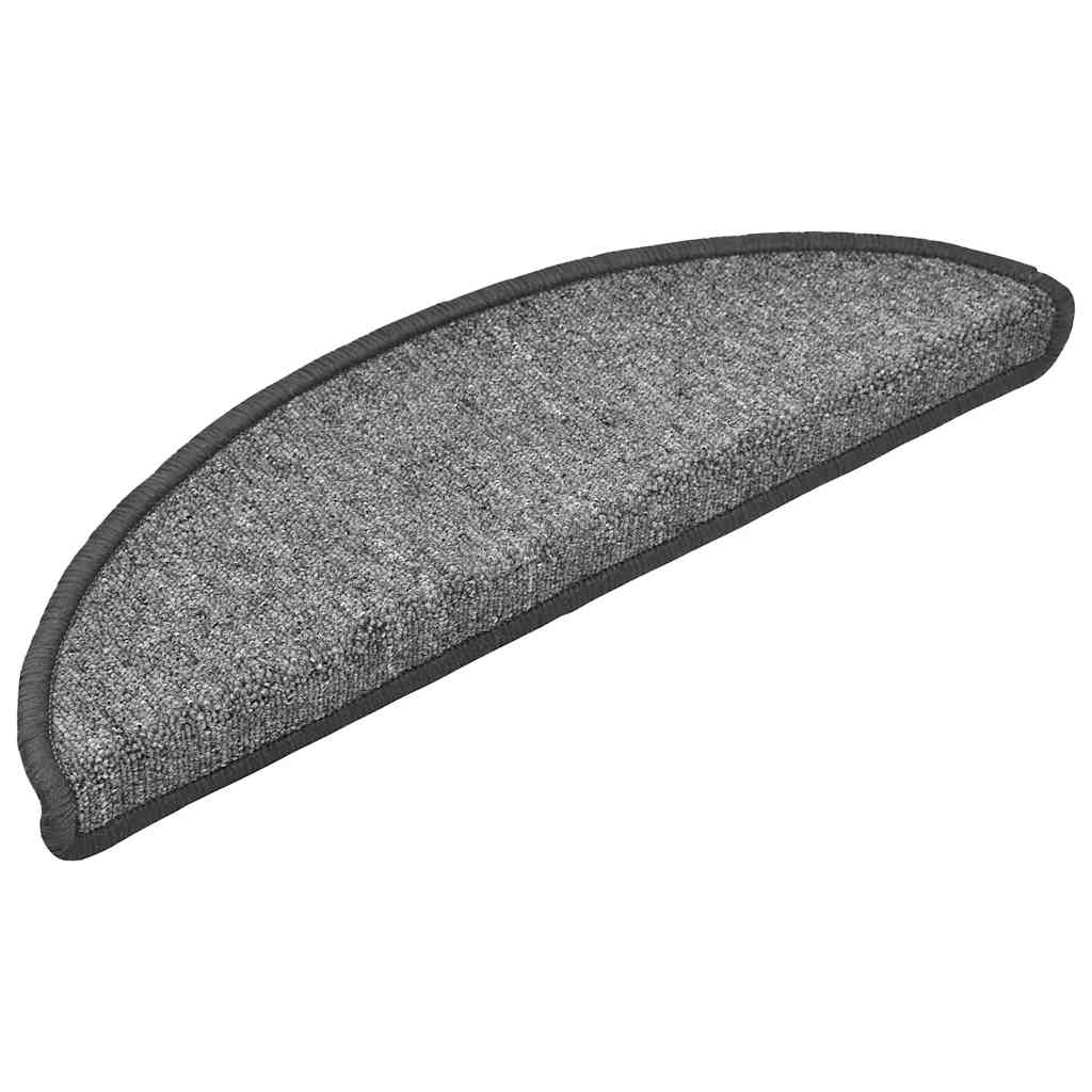 Tappetini per scale VidaXL 30 pz 56x17x3 cm grigio scuro semicircolare