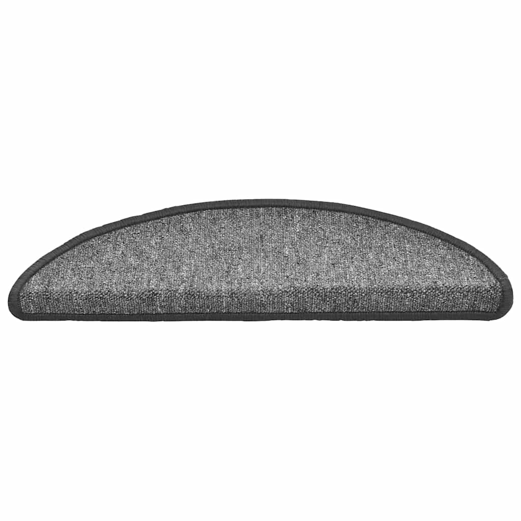 VidaXL alfombrillas para escaleras 30uds 56x17x3 cm gris oscuro semicirculares