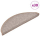 Vidaxx alfombrillas para escaleras 30 uds 56x17x3 cm marrón claro semicirculares