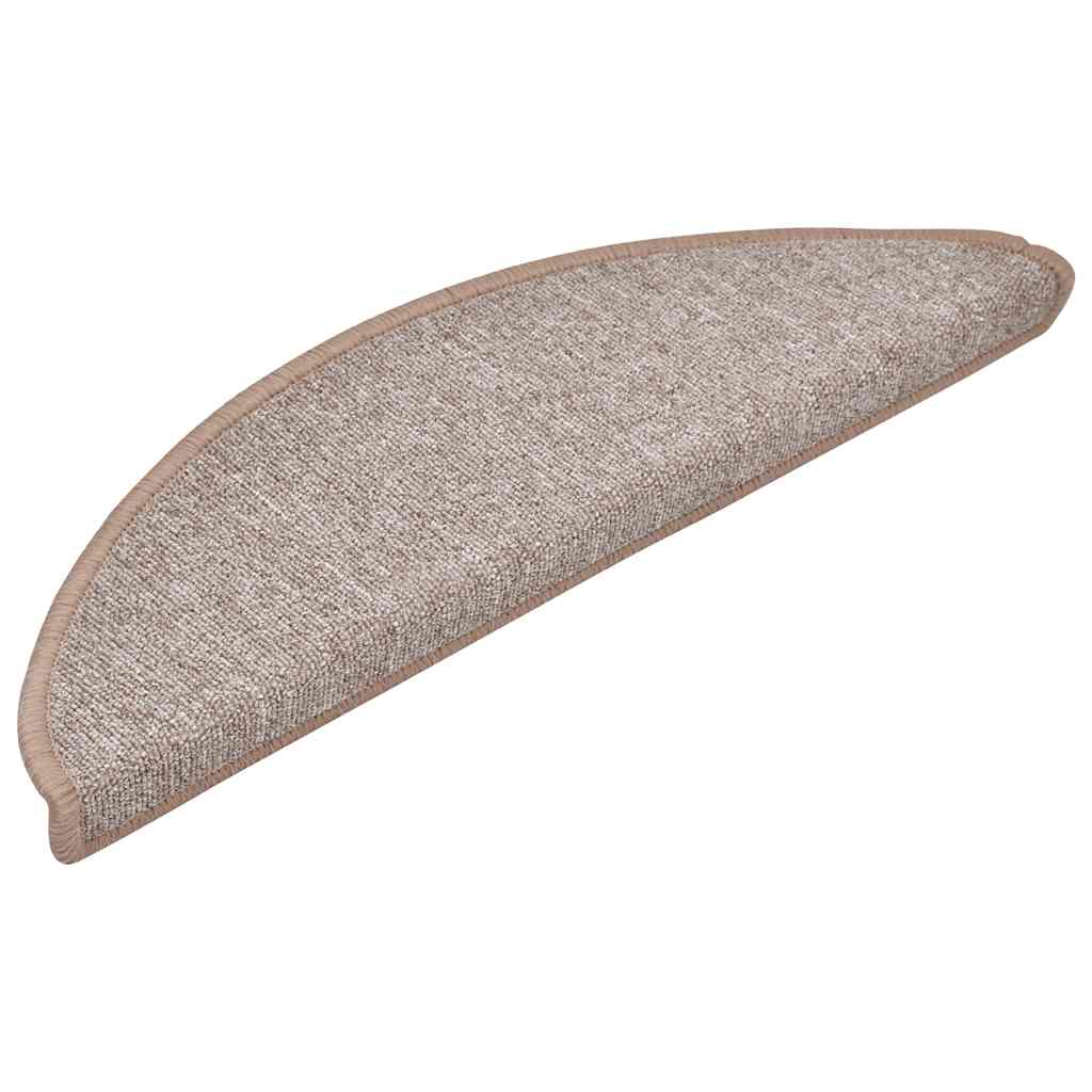 Tappetini per scale Vidaxx 30 pz 56x17x3 cm marrone chiaro semicircolare