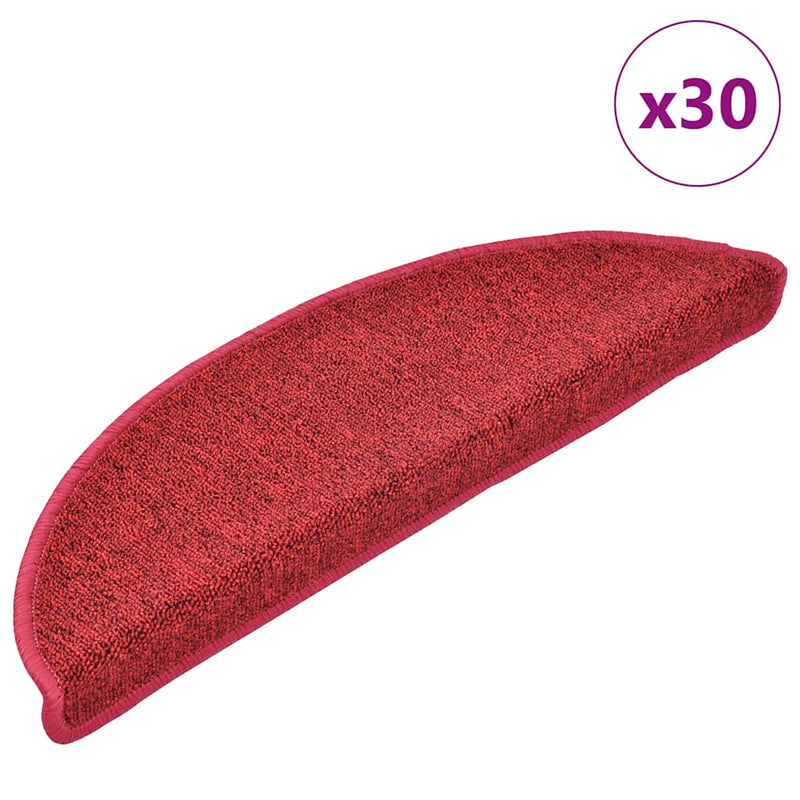 Tappetini VidaXL 30 pz 56x17x3 cm rosso semicircolare