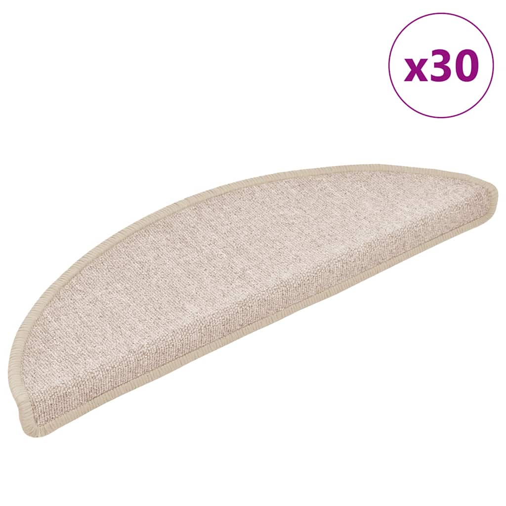 Vidaxx alfombrillas para escaleras 30uds 56x17x3 cm topo semicirculares