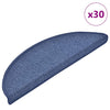 Vidaxx alfombras para escaleras 30uds 56x17x3 cm azul semicircular