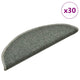Vidaxx alfombrillas para escaleras 30 uds 56x17x3 cm semicircular verde oscuro