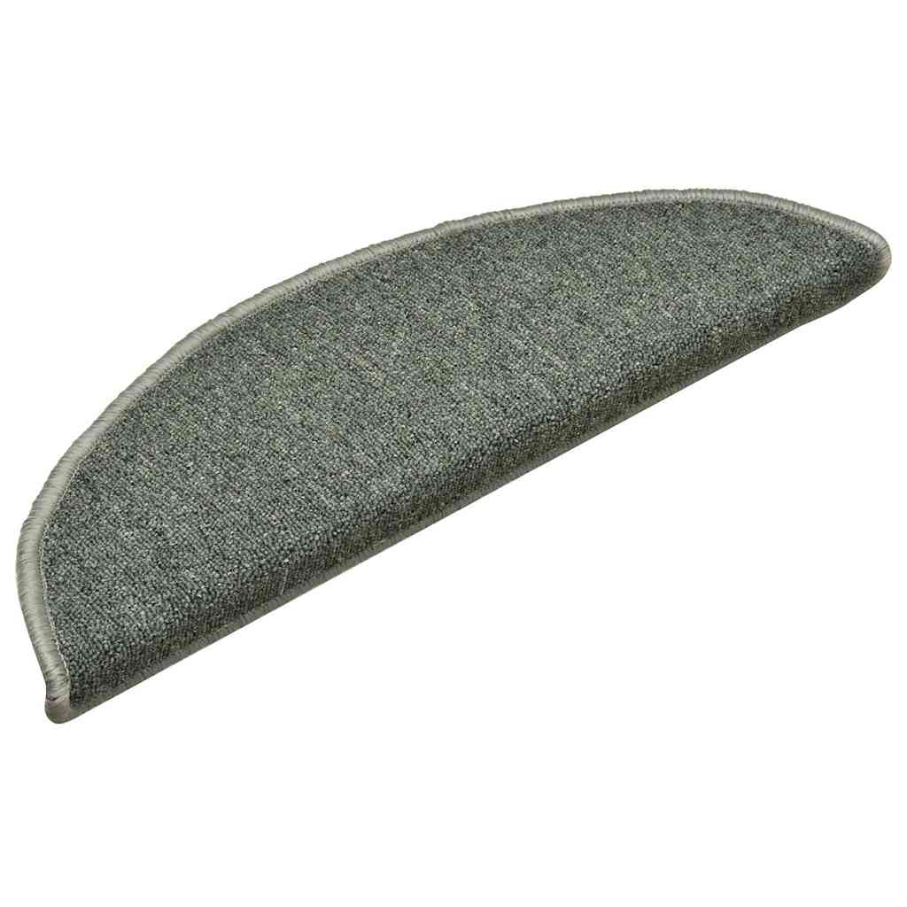 Tappetini per scale Vidaxx 30 pz 56x17x3 cm verde scuro semicircolare
