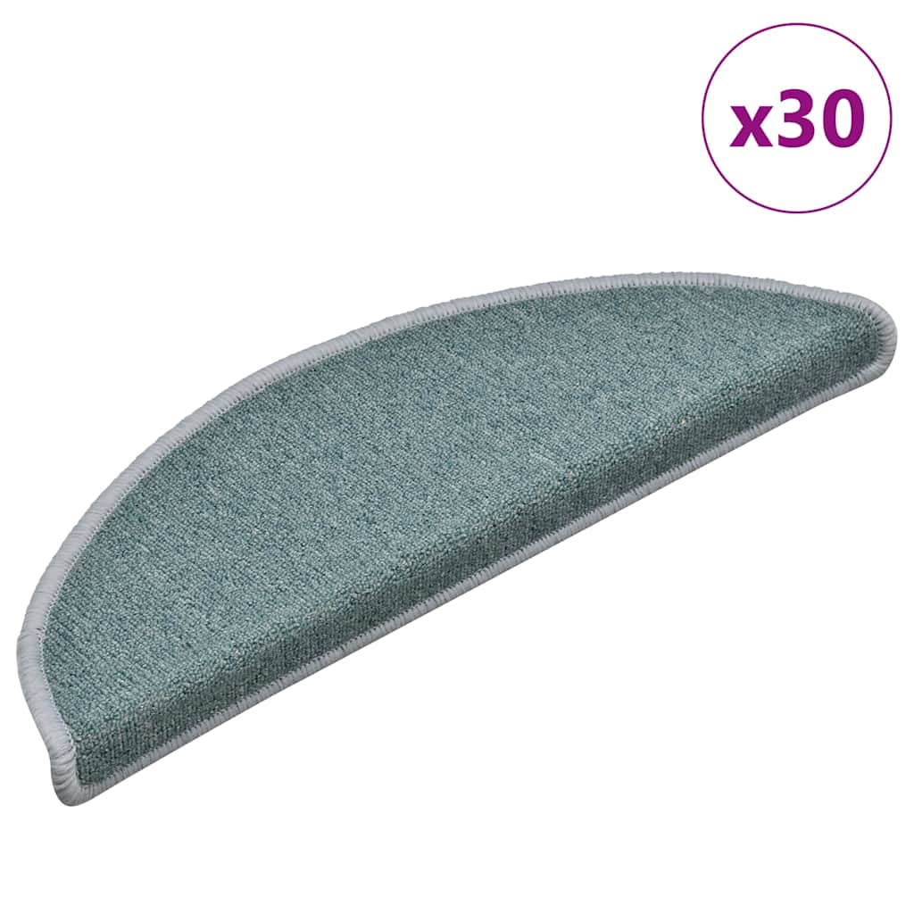 Vidaxx alfombrillas para escaleras 30 uds 56x17x3 cm azul marino semicircular