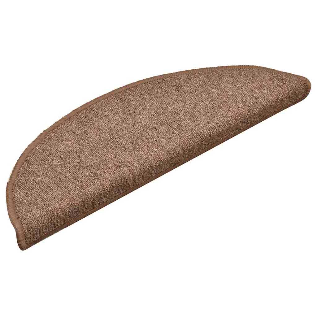 Tappetini per scale VidaXL 30 pz 56x17x3 cm marrone semicircolare