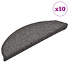 Tappetini per scale VidaXL 30 pz 56x17x3 cm grigio scuro semicircolare