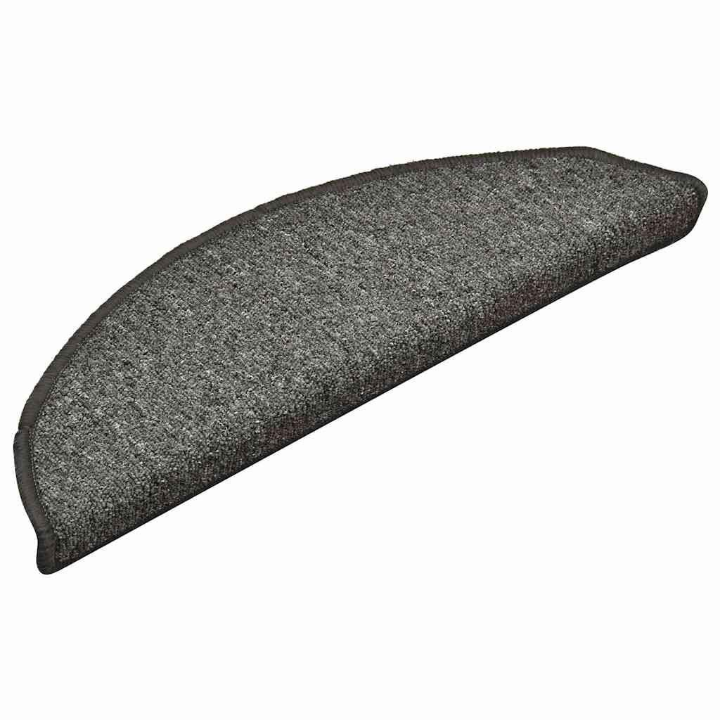 Tappetini per scale VidaXL 30 pz 56x17x3 cm grigio scuro semicircolare
