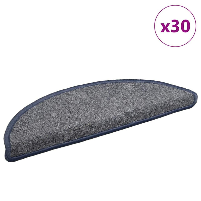 Tappetini per scale Vidaxx 30 pz 56x17x3 cm grigio chiaro e blu semicircolari