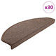VidaXL alfombrillas para escaleras 30 uds 65x24x4 cm café marrón semicirculares grandes