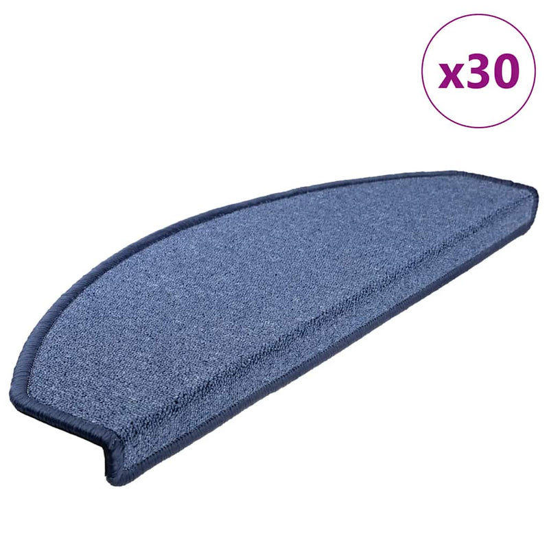 Vidaxl trapmatten 30 st 65x24x4 cm blauw halfrond groot