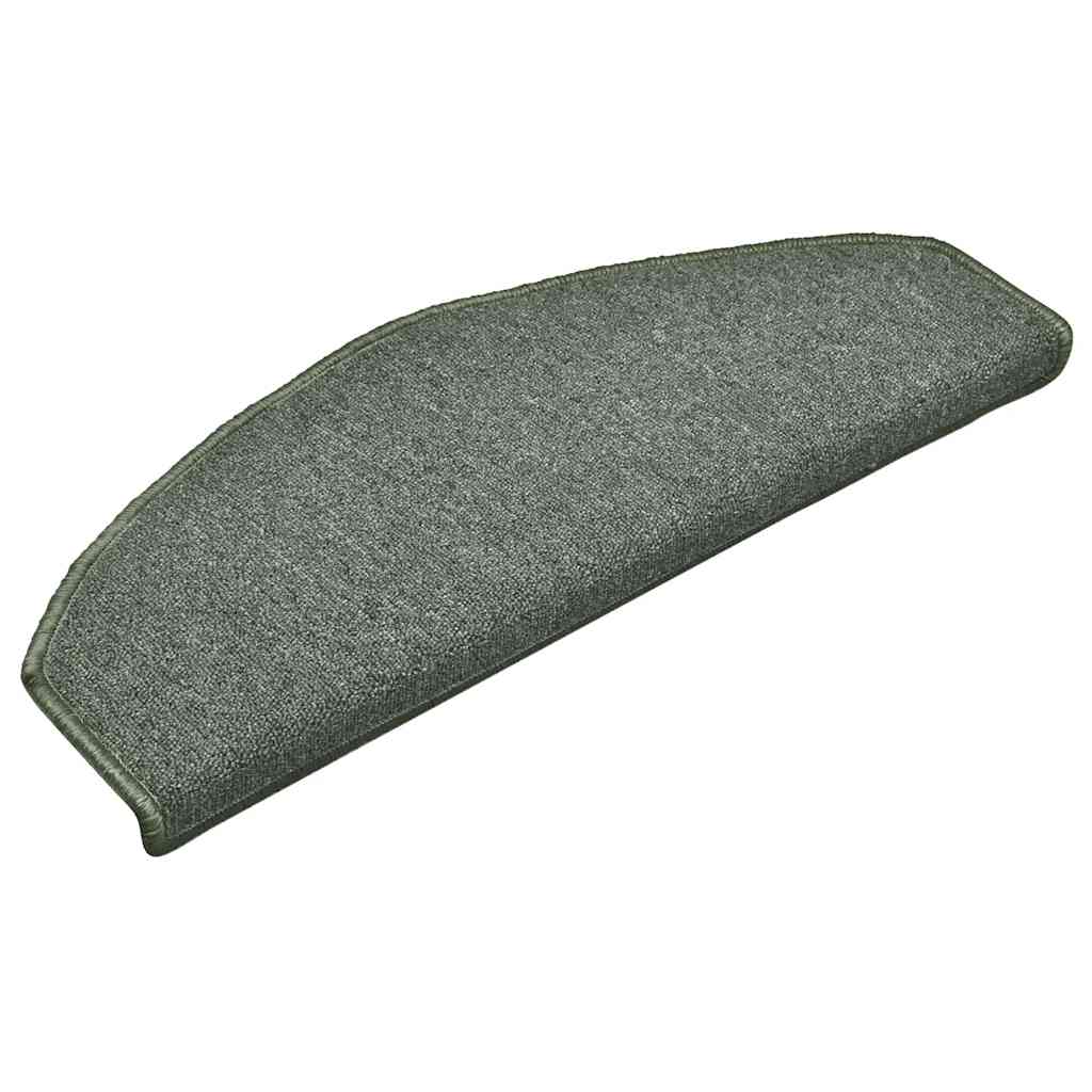 Tappetini per scale Vidaxx 30 pz 65x24x4 cm verde scuro semicircolare grande