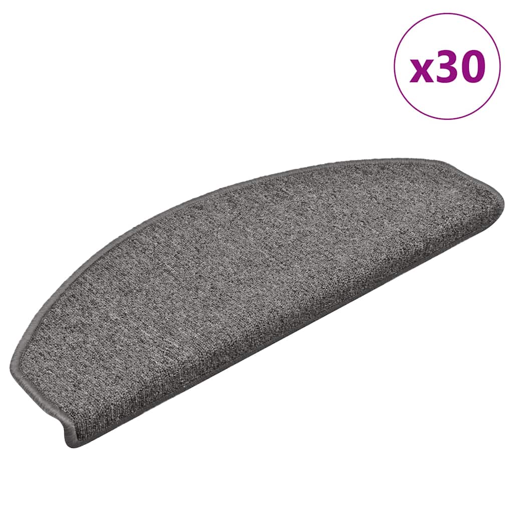 Tappetini per scale Vidaxx 30 pz 65x24x4 cm grigio scuro semicircolare grande