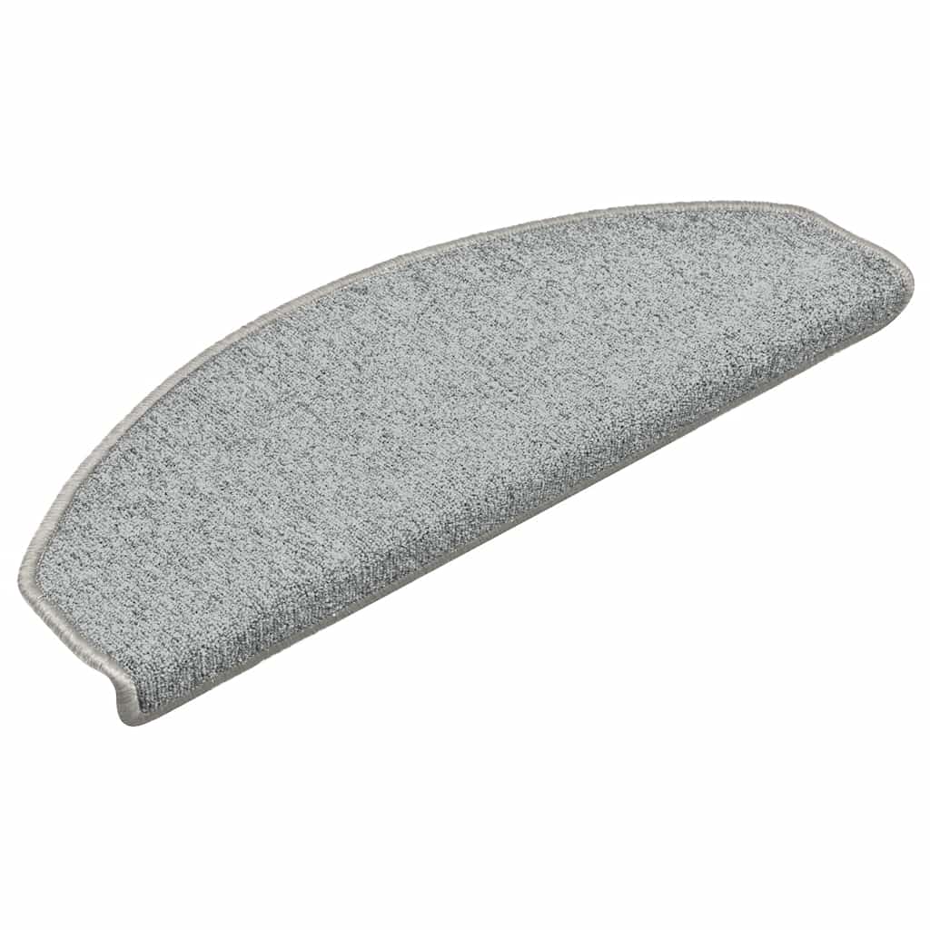 Tappetini per scale Vidaxx 30 pz 65x24x4 cm grigio chiaro semicircolare grande