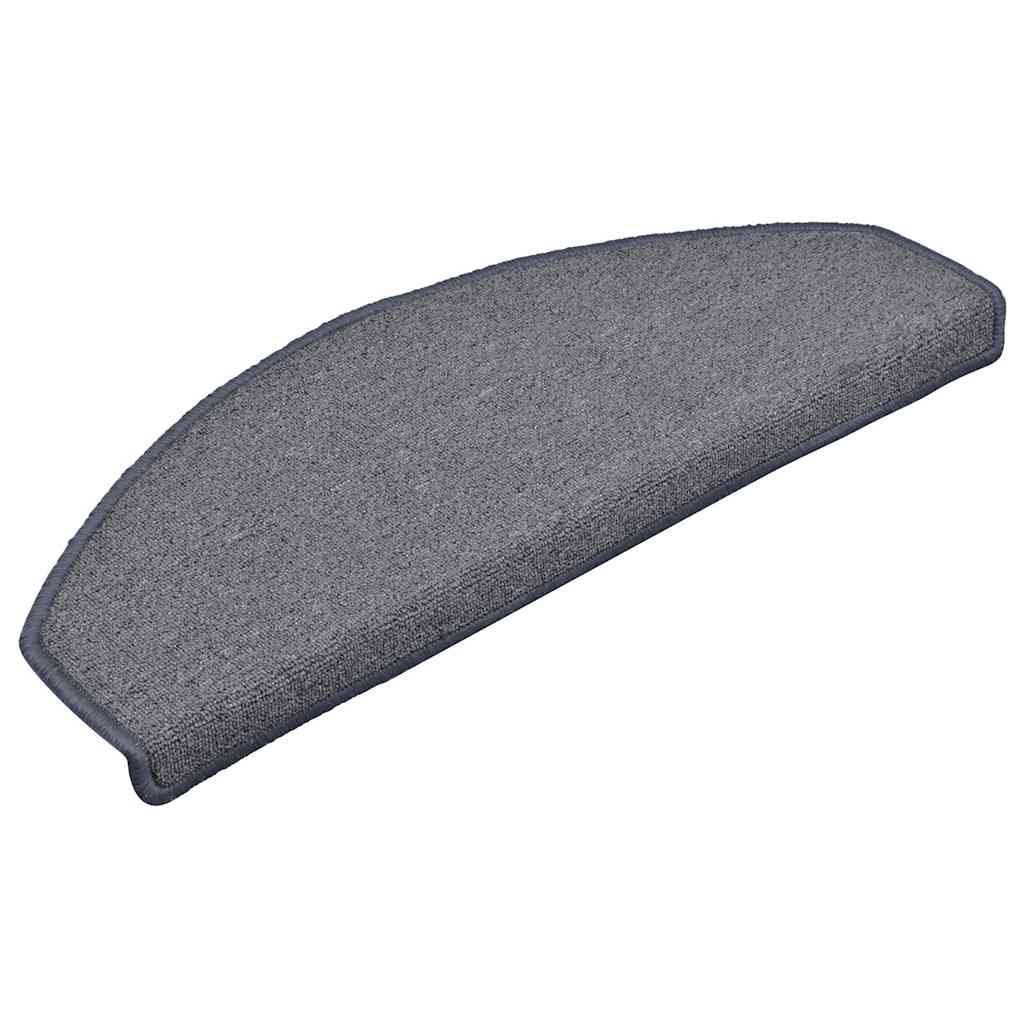 Vidaxx alfombras para escaleras 30uds 65x24x4 cm gris claro y azul semicirculares grandes