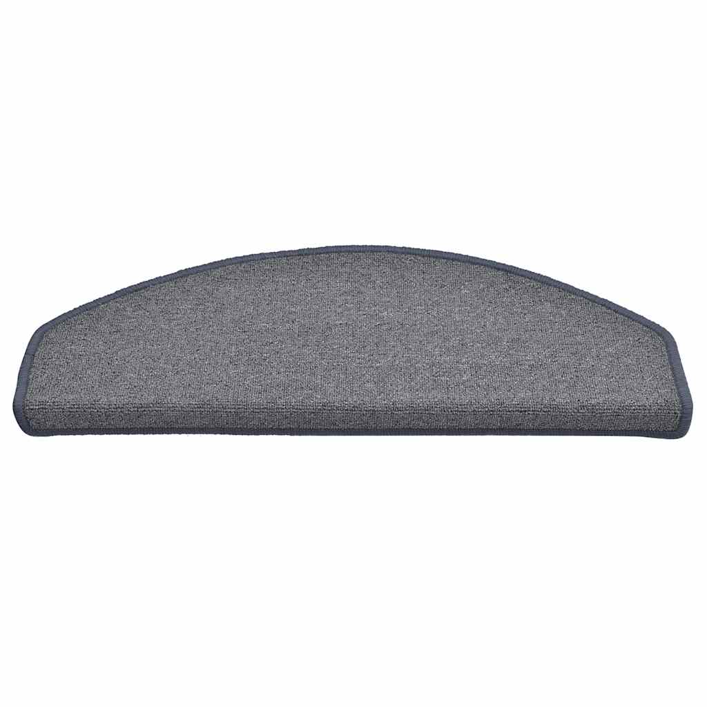 Vidaxx alfombras para escaleras 30uds 65x24x4 cm gris claro y azul semicirculares grandes