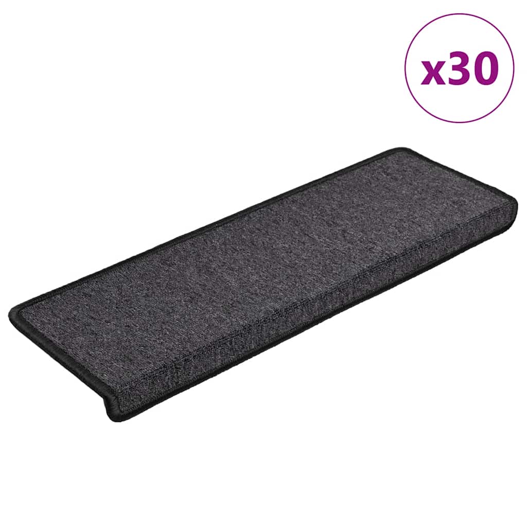 Tappetini VidaXL 30 pz 65x21x4 cm bordo rettangolare antracite