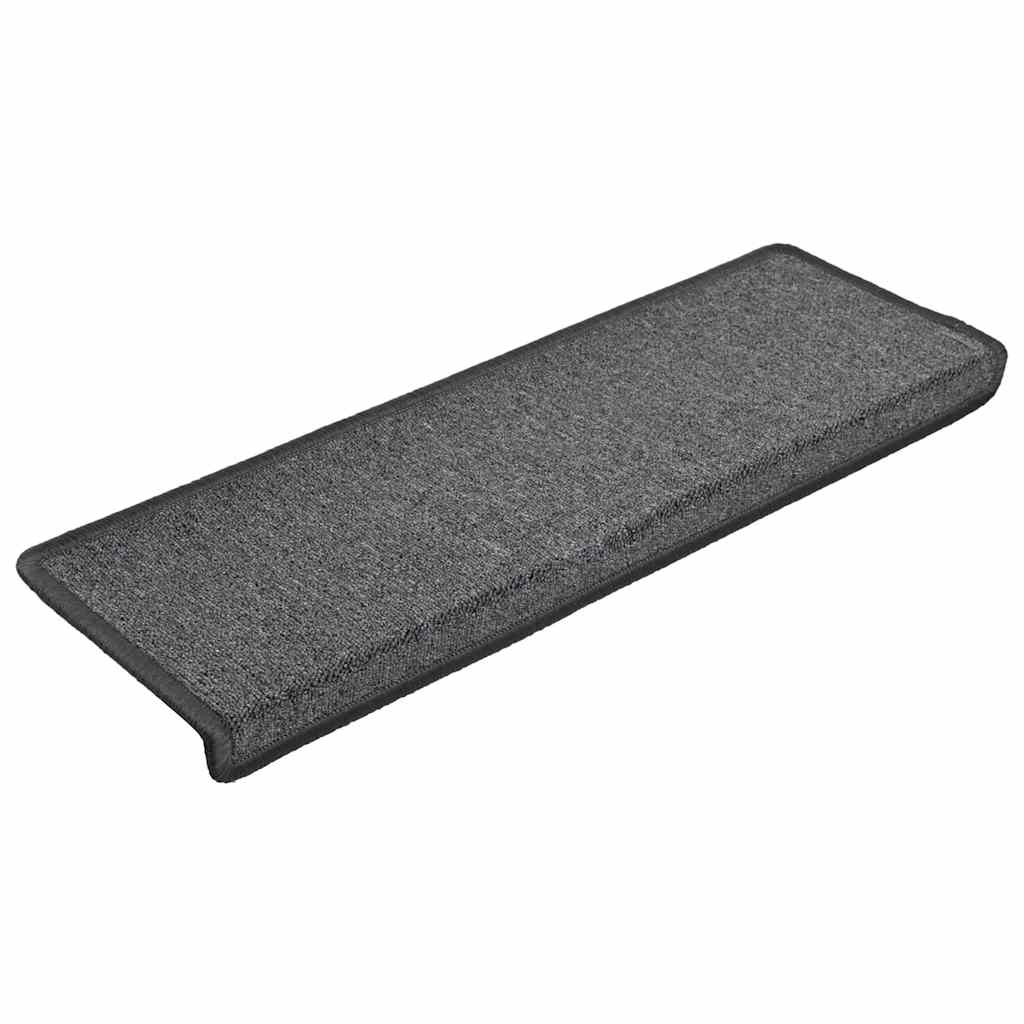 Vidaxl trapmatten 30 st 65x21x4 cm donkergrijs rechthoekige rand