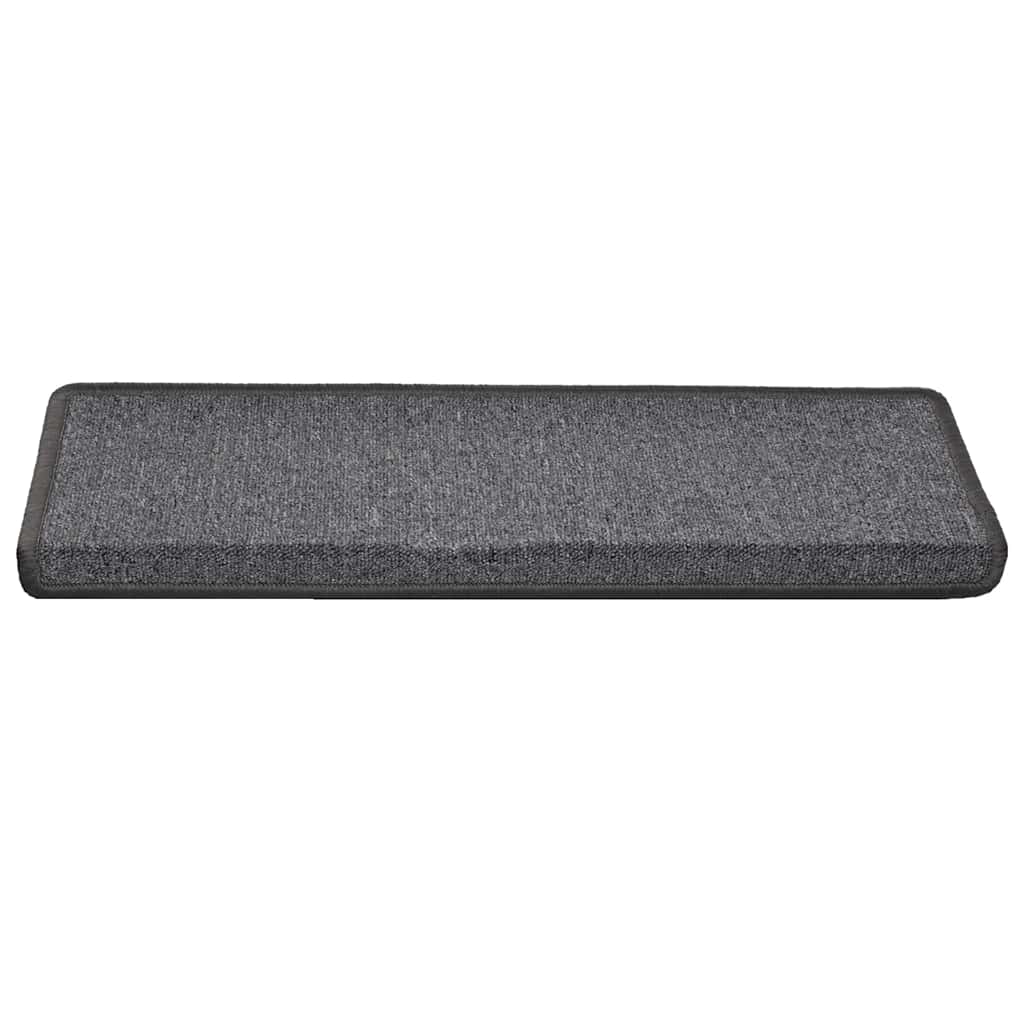 Vidaxxl alfombrillas para escaleras 30uds 65x21x4 cm borde rectangular gris oscuro