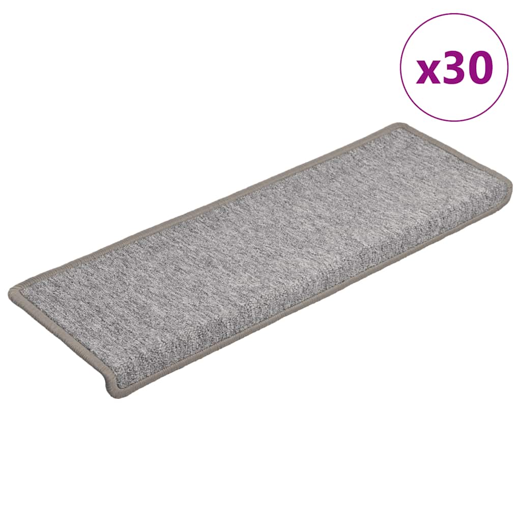 Vidaxl trapmatten 30 st 65x21x4 cm lichtgrijs met rechthoekige rand