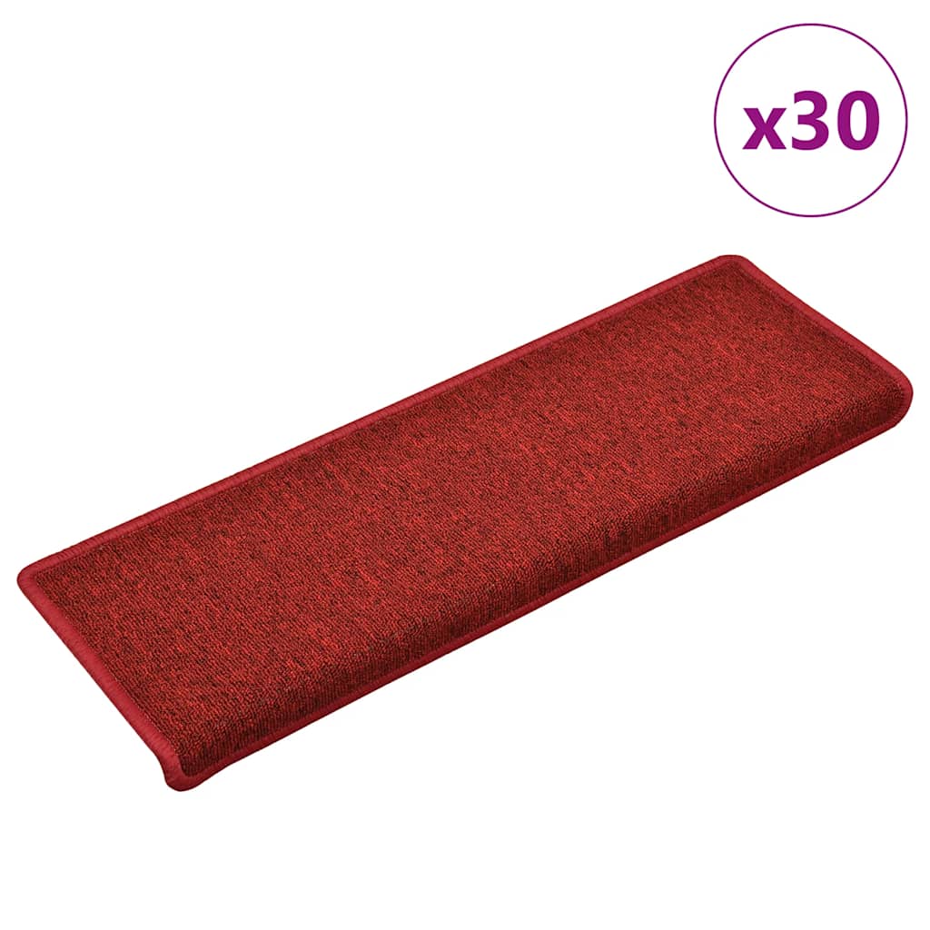 Tappetini VidaXL 30 pz 65x21x4 cm bordo rettangolare rosso