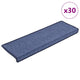 VidaXL alfombrillas para escaleras 30uds 65x21x4 cm borde rectangular azul